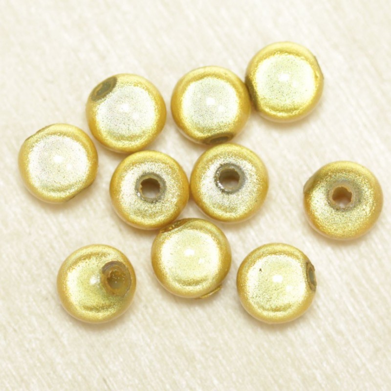 Perles Magiques Rondes 6mm - Lot de 10 Perles - Jaune Doré