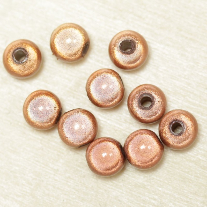 Perles Magiques Rondes 6mm - Lot de 10 Perles - Orange Rouille