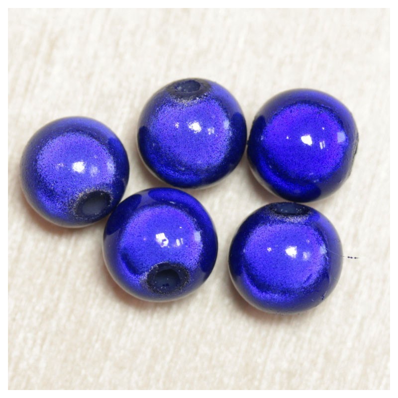 Perles Magiques Rondes 8mm - Lot de 5 Perles - Bleu Marine