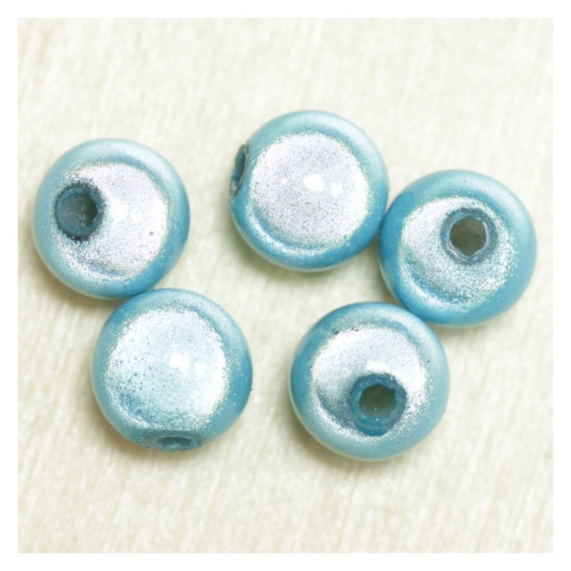 Perles Magiques Rondes 8mm - Lot de 5 Perles - Bleu Turquoise