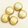 Perles Magiques Rondes 8mm - Lot de 5 Perles - Jaune Doré