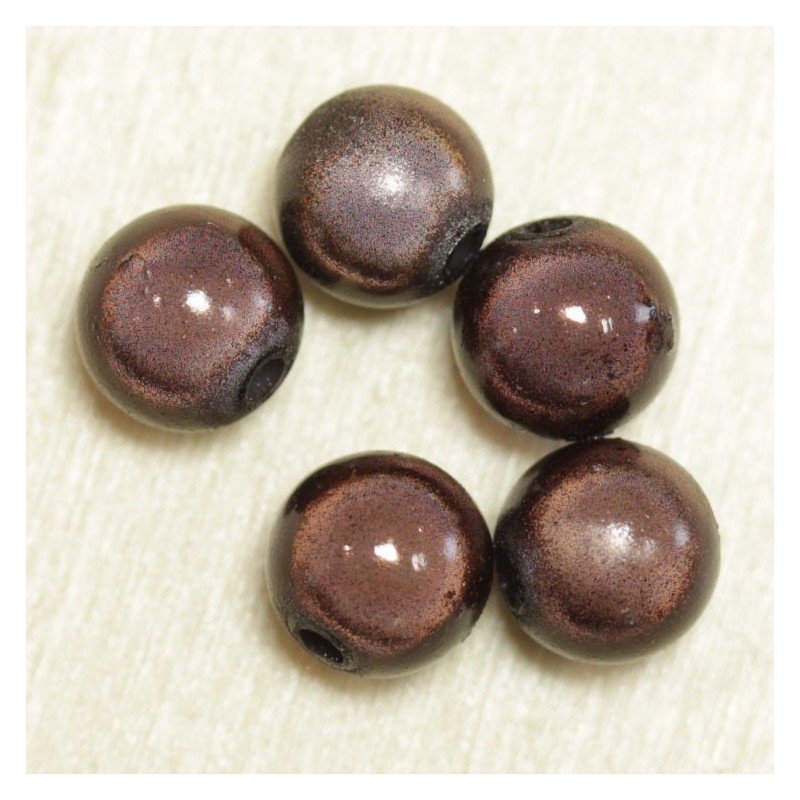 Perles Magiques Rondes 8mm - Lot de 5 Perles - Marron