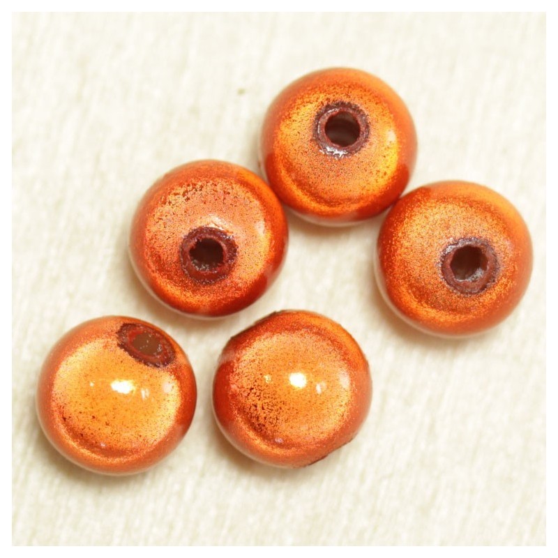 Perles Magiques Rondes 8mm - Lot de 5 Perles - Orange