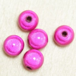 Perles Magiques Rondes 8mm - Lot de 5 Perles - Rose Fuchsia