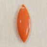 Sequin Emaillé en résine époxy navette 20x8mm - Orange foncé