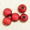 Perles Magiques Rondes 8mm - Lot de 5 Perles - Rouge