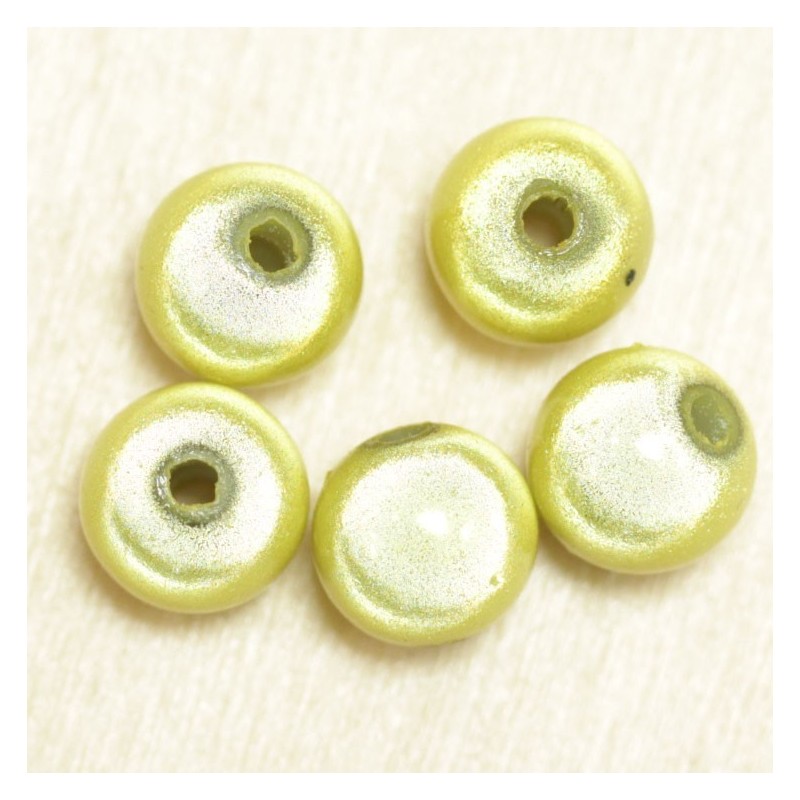 Perles Magiques Rondes 8mm - Lot de 5 Perles - Vert Citron