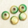 Perles Magiques Rondes 8mm - Lot de 5 Perles - Vert et Jaune