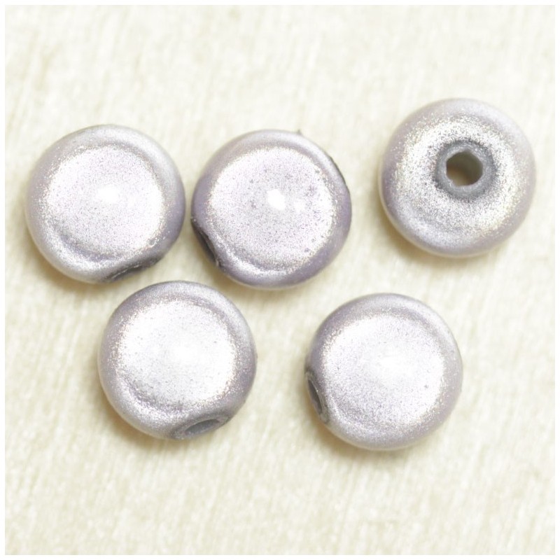 Perles Magiques Rondes 8mm - Lot de 5 Perles - Violet Parme