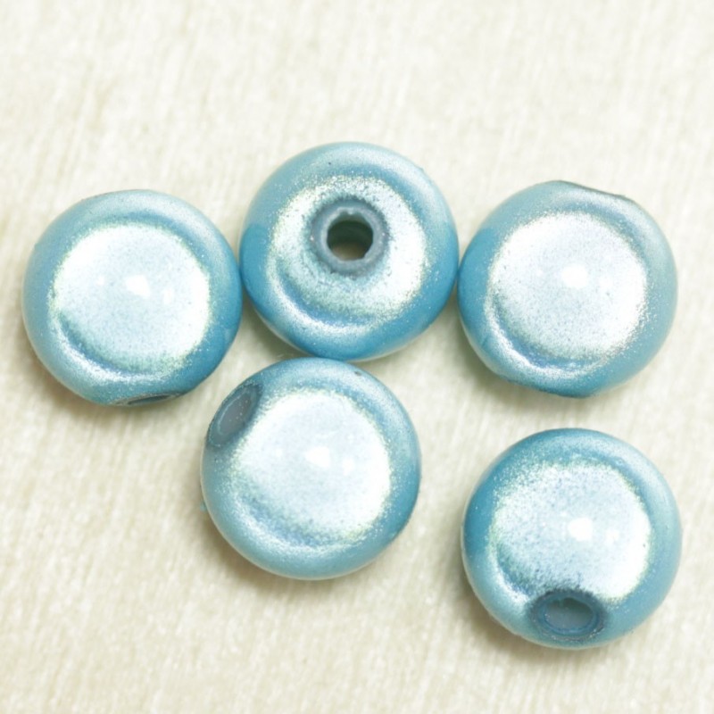 Perles Magiques Rondes 10mm - Lot de 5 Perles - Bleu Turquoise