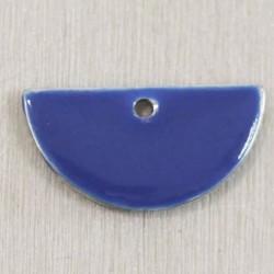 Sequin Emaillé en résine époxy demi-lune 16x8mm - Bleu jean