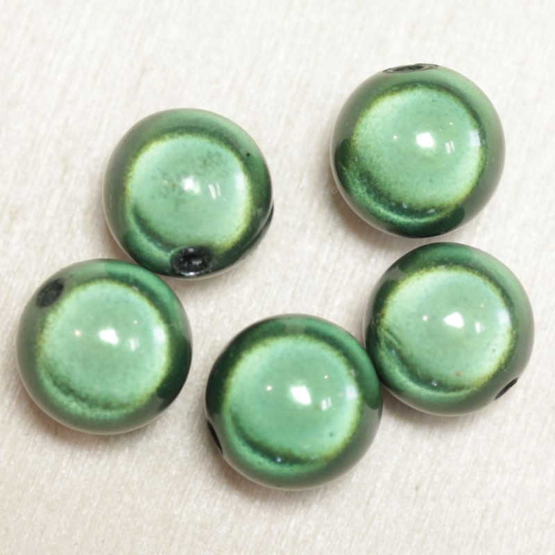 Perles Magiques Rondes 14mm - Lot de 5 Perles - Vert