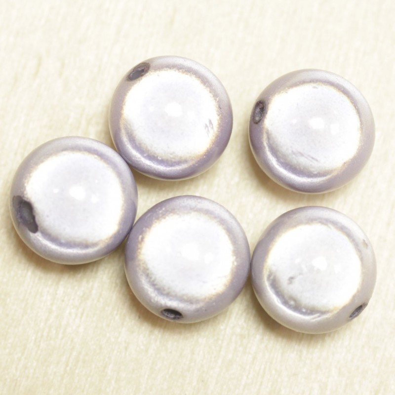 Perles Magiques Rondes 14mm - Lot de 5 Perles - Violet Parme