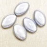 Perles Magiques Olives 14x9mm - Lot de 5 Perles - Blanc