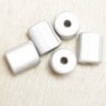 Perles Magiques Cylindres 10x7mm - Lot de 5 Perles - Blanc