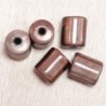 Perles Magiques Cylindres 10x7mm - Lot de 5 Perles - Marron