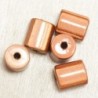 Perles Magiques Cylindres 10x7mm - Lot de 5 Perles - Orange Rouille