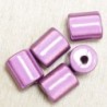 Perles Magiques Cylindres 10x7mm - Lot de 5 Perles - Violet