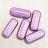 Perles Magiques Cylindres 16x7mm - Lot de 5 Perles - Violet