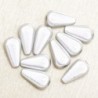 Perles Magiques Gouttes 10x6mm - Lot de 10 Perles - Blanc