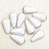 Perles Magiques Gouttes 10x6mm - Lot de 10 Perles - Blanc
