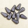 Perles Magiques Gouttes 10x6mm - Lot de 10 Perles - Noir Gris