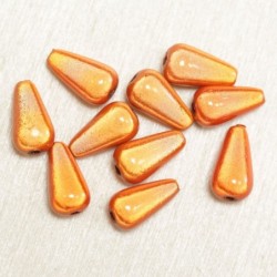 Perles Magiques Gouttes 10x6mm - Lot de 10 Perles - Orange