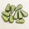 Perles Magiques Gouttes 10x6mm - Lot de 10 Perles - Vert Kaki