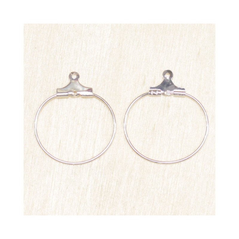 Boucles d'Oreilles Créoles 20mm - Argenté - La Paire