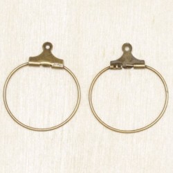 Boucles d'Oreilles Créoles 20mm - Bronze - La Paire