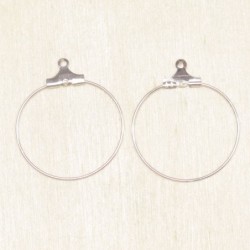 Boucles d'Oreilles Créoles 25mm - Argenté - La Paire