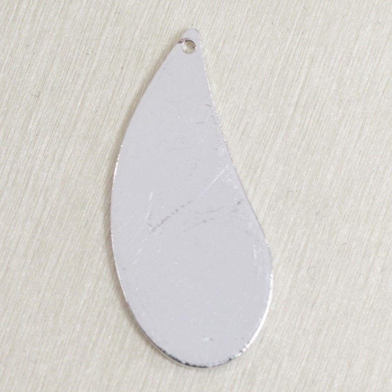 Sequin en métal - Larme - 28x12mm - Argenté