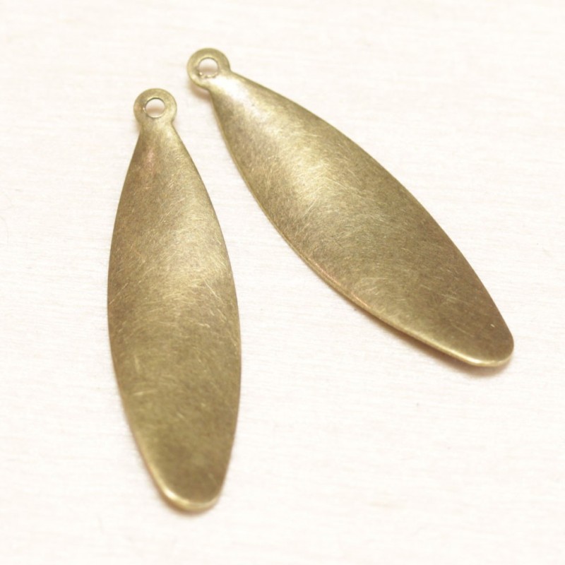Sequin en métal - Larme twistée - 36x11mm - Bronze
