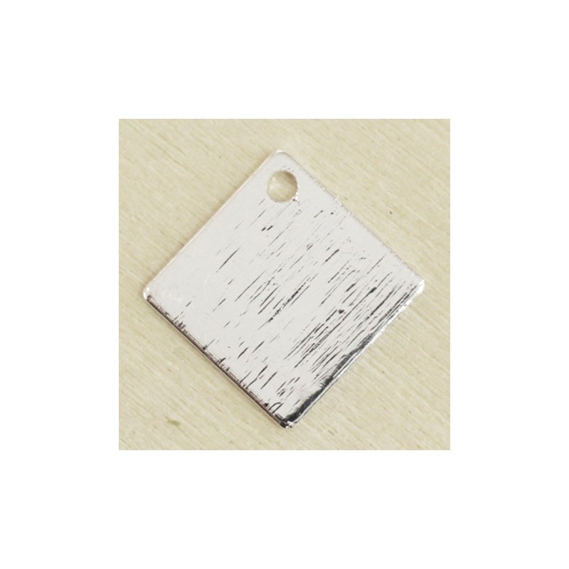 Sequin en métal - Losange - 13mm - Argenté strié