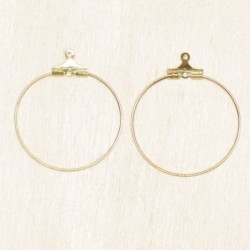 Boucles d'Oreilles Créoles 25mm - Doré - La Paire