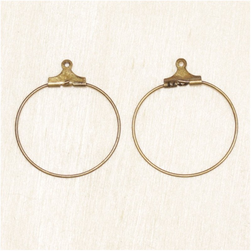 Boucles d'Oreilles Créoles 25mm - Bronze - La Paire