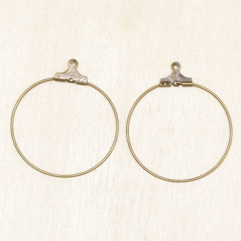 Boucles d'Oreilles Créoles 30mm - Bronze- La Paire