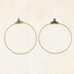 Boucles d'Oreilles Créoles 40mm - Bronze - La Paire