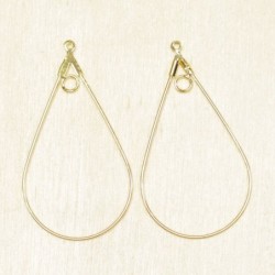 Boucles d'Oreilles Créoles Gouttes 43x22mm - Doré- La Paire