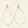 Boucles d'Oreilles Créoles Gouttes 43x22mm - Doré- La Paire