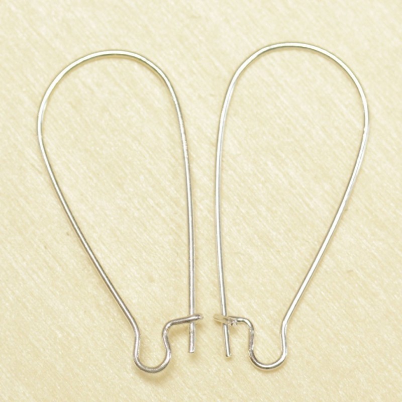 Boucles d'Oreilles Grandes Dormeuses 32mm - Argenté - La Paire