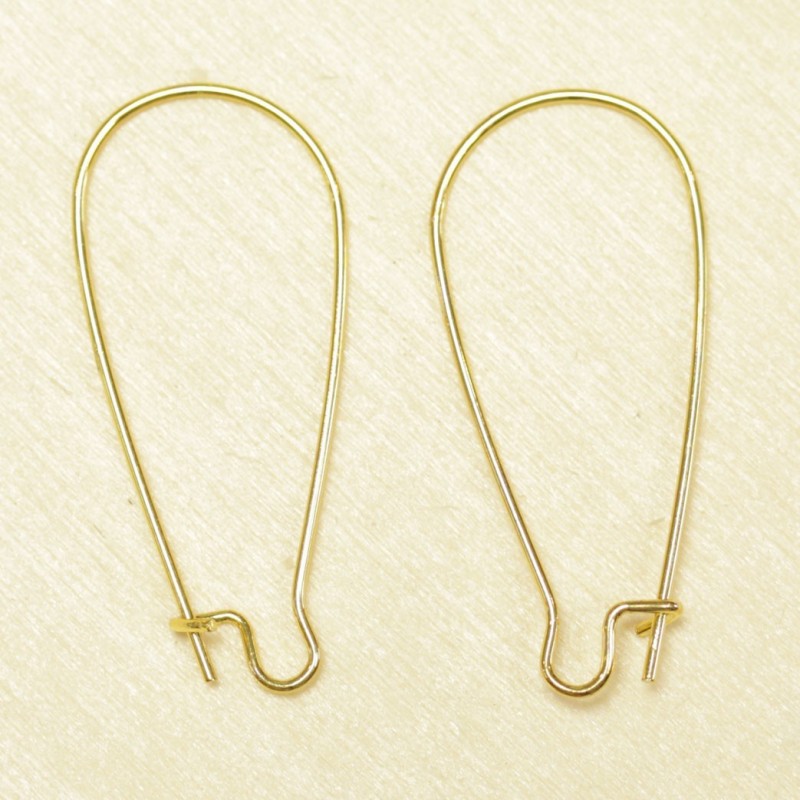 Boucles d'Oreilles Grandes Dormeuses 32mm - Doré - La Paire