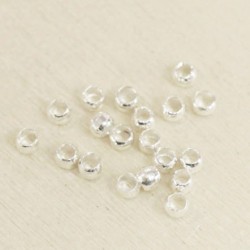 Perles à écraser 2mm  - Argenté - Lot de 100