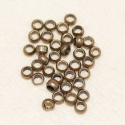 Perles à écraser 2mm  - Bronze - Lot de 100