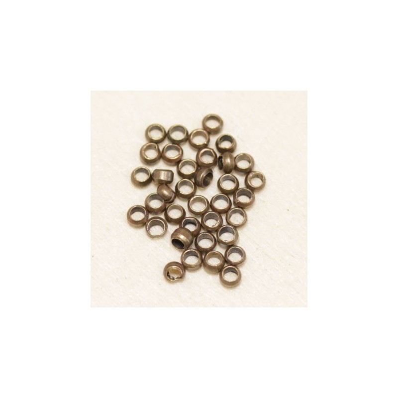 Perles à écraser 2mm  - Bronze - Lot de 100