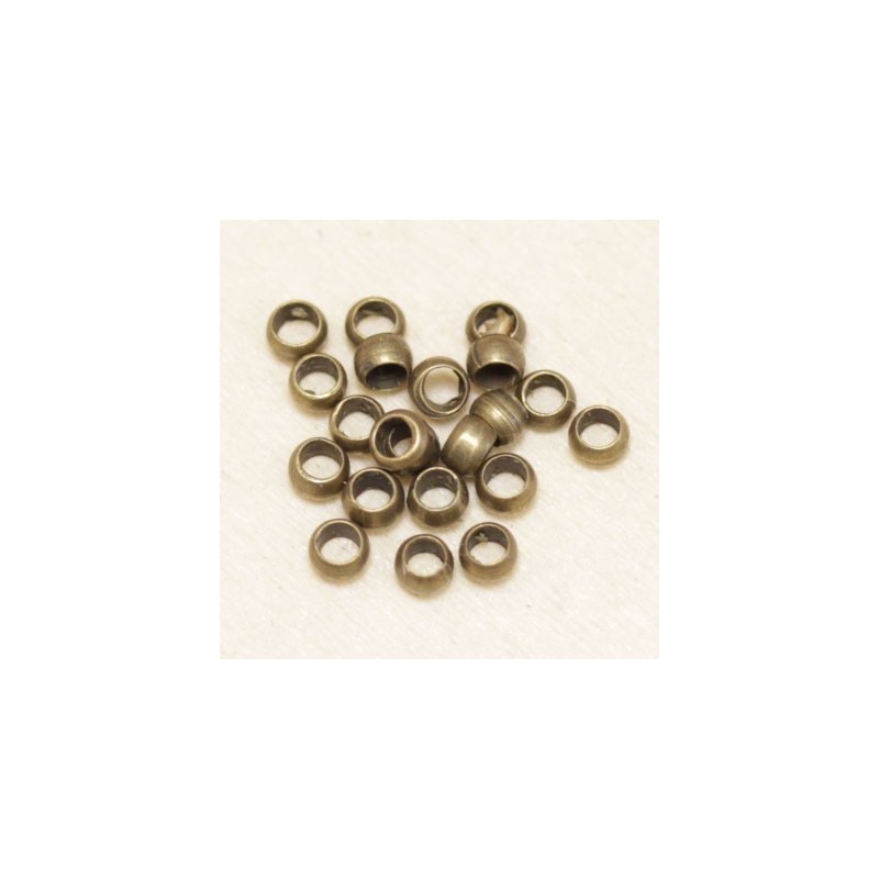 Perles à écraser 2,5mm  - Bronze - Lot de 20