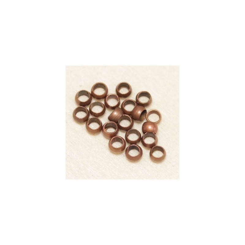 Perles à écraser 2,5mm  - Cuivre - Lot de 20