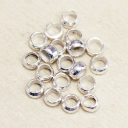 Perles à écraser 3mm  - Argenté - Lot de 20