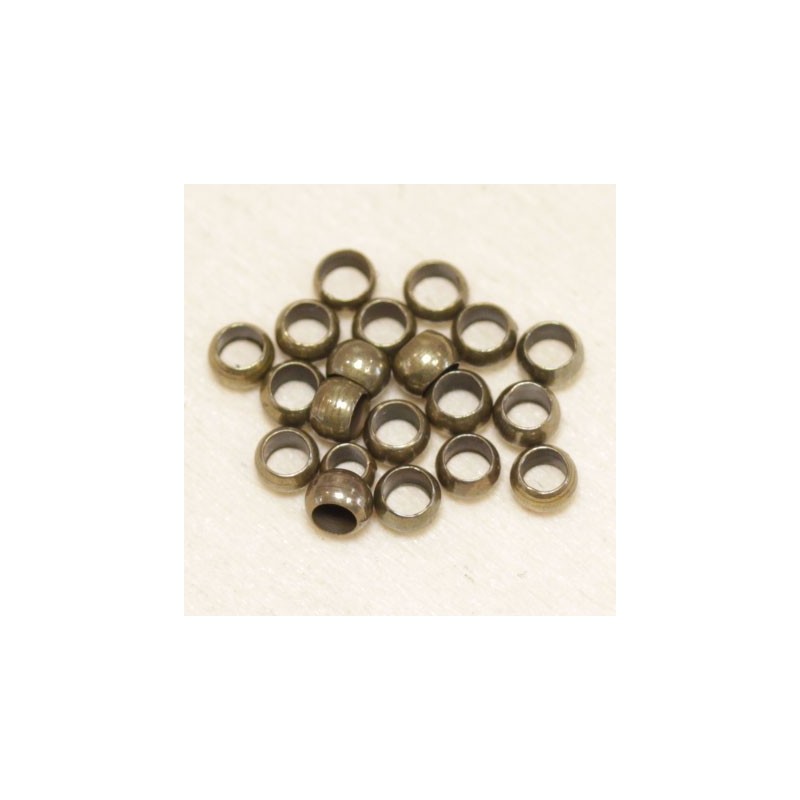 Perles à écraser 3mm  - Bronze - Lot de 20