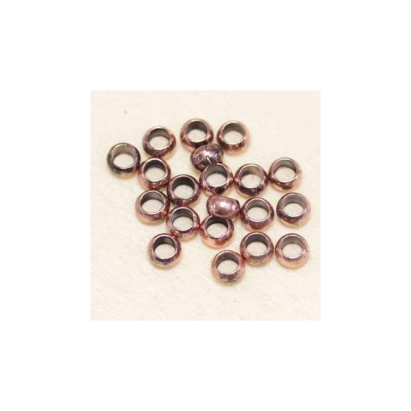 Perles à écraser 3mm  - Cuivre - Lot de 20